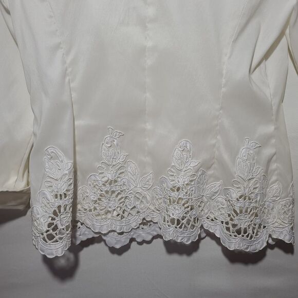 Victor Costa Vintage 70s Dimond White Cutout Shirt - Picture 5 of 11